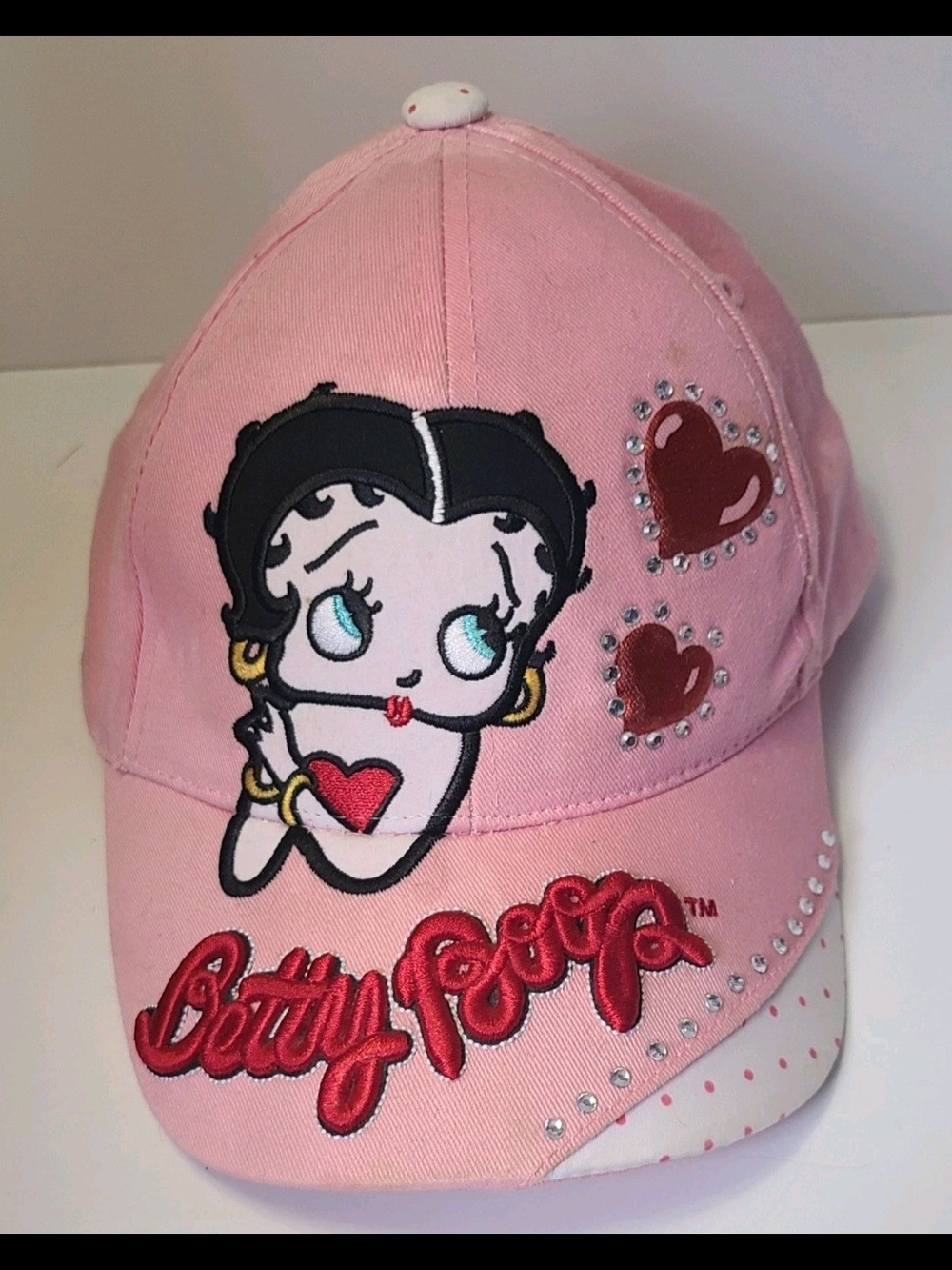 Betty Boop Pink Embroidered Baseball Cap - Picture 5 of 5